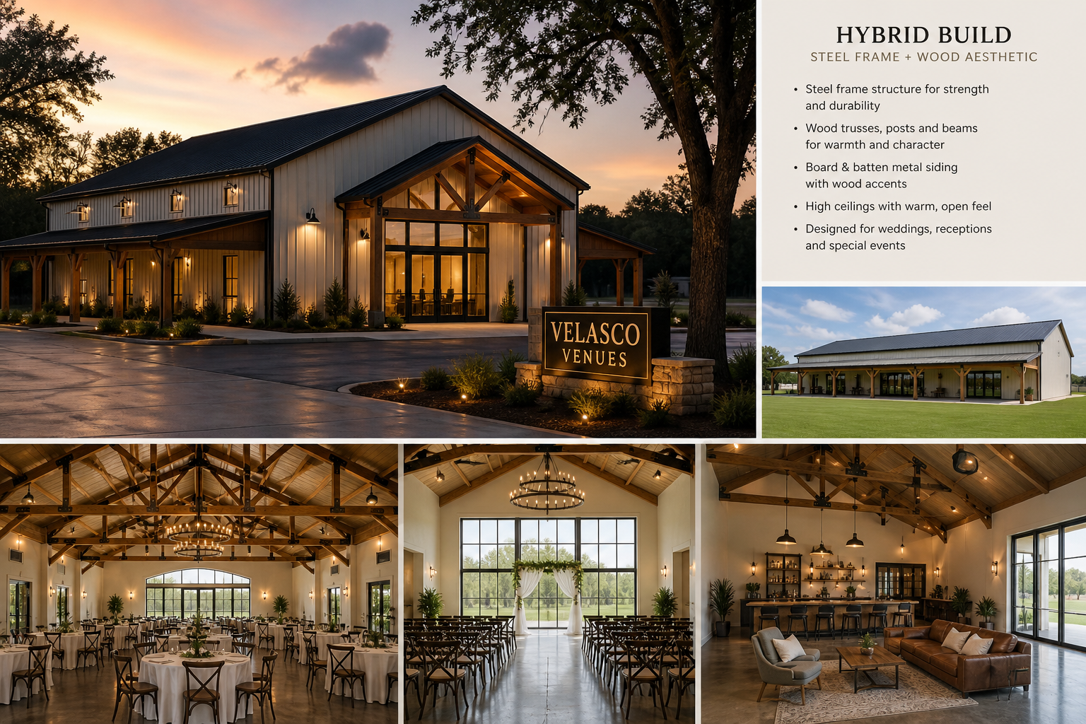 Velasco Venues rendering collage